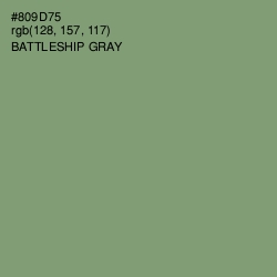 #809D75 - Battleship Gray Color Image