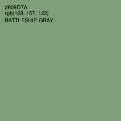 #809D7A - Battleship Gray Color Image
