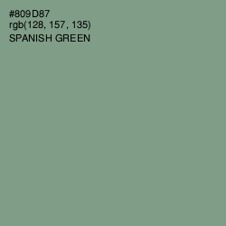 #809D87 - Spanish Green Color Image