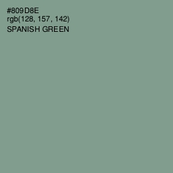 #809D8E - Spanish Green Color Image