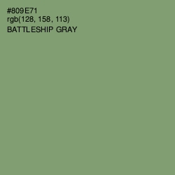 #809E71 - Battleship Gray Color Image