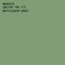 #809E75 - Battleship Gray Color Image