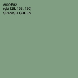 #809E82 - Spanish Green Color Image