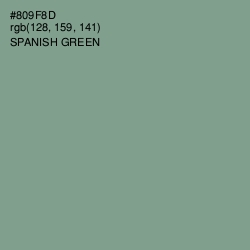 #809F8D - Spanish Green Color Image