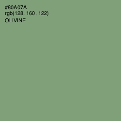 #80A07A - Olivine Color Image