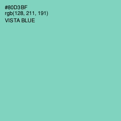 #80D3BF - Vista Blue Color Image