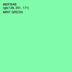 #80FBAB - Mint Green Color Image