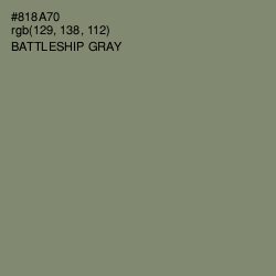 #818A70 - Battleship Gray Color Image