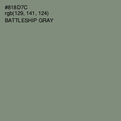 #818D7C - Battleship Gray Color Image