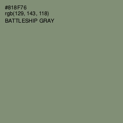 #818F76 - Battleship Gray Color Image