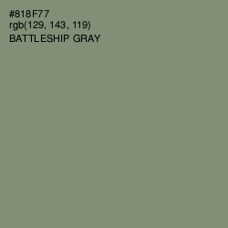 #818F77 - Battleship Gray Color Image