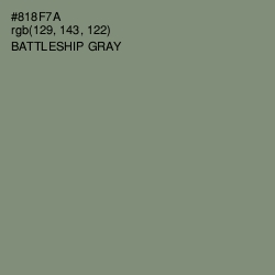 #818F7A - Battleship Gray Color Image