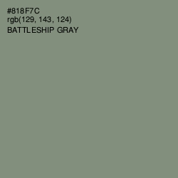 #818F7C - Battleship Gray Color Image