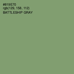 #819E70 - Battleship Gray Color Image