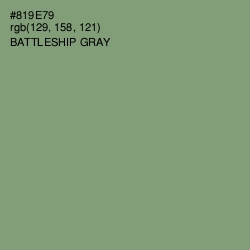 #819E79 - Battleship Gray Color Image