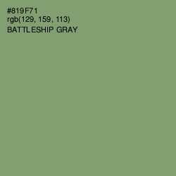 #819F71 - Battleship Gray Color Image