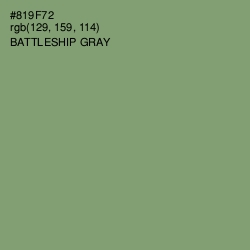 #819F72 - Battleship Gray Color Image