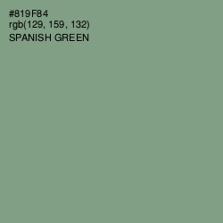 #819F84 - Spanish Green Color Image