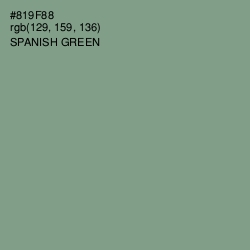 #819F88 - Spanish Green Color Image