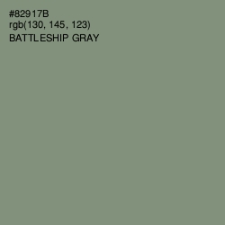 #82917B - Battleship Gray Color Image
