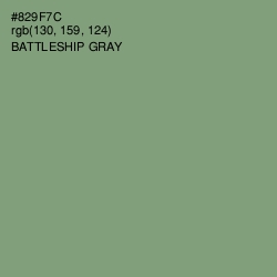 #829F7C - Battleship Gray Color Image