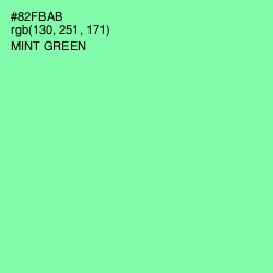 #82FBAB - Mint Green Color Image