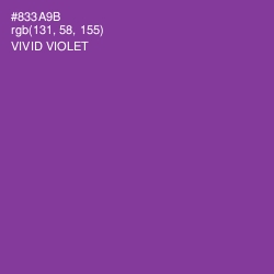 #833A9B - Vivid Violet Color Image