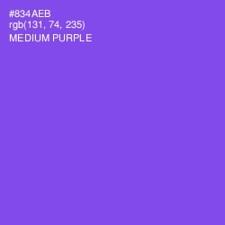 #834AEB - Medium Purple Color Image