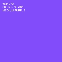 #834CFA - Medium Purple Color Image