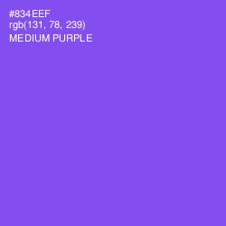 #834EEF - Medium Purple Color Image