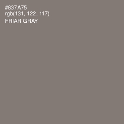 #837A75 - Friar Gray Color Image