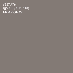 #837A76 - Friar Gray Color Image