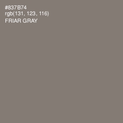 #837B74 - Friar Gray Color Image