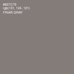 #837C79 - Friar Gray Color Image