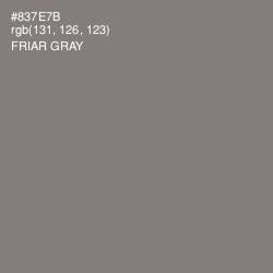 #837E7B - Friar Gray Color Image