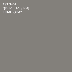 #837F7B - Friar Gray Color Image