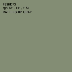 #838D73 - Battleship Gray Color Image