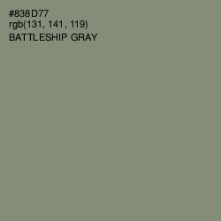 #838D77 - Battleship Gray Color Image