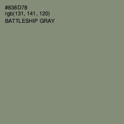 #838D78 - Battleship Gray Color Image