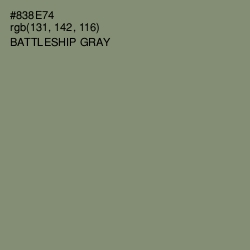 #838E74 - Battleship Gray Color Image