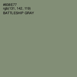 #838E77 - Battleship Gray Color Image