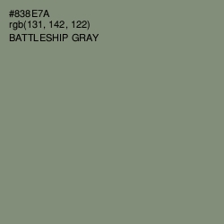 #838E7A - Battleship Gray Color Image