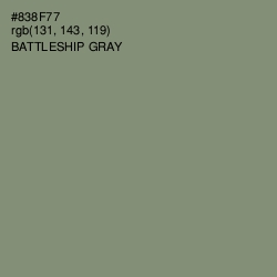 #838F77 - Battleship Gray Color Image