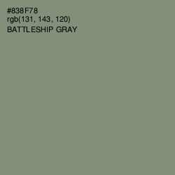 #838F78 - Battleship Gray Color Image