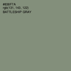 #838F7A - Battleship Gray Color Image