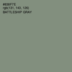 #838F7E - Battleship Gray Color Image