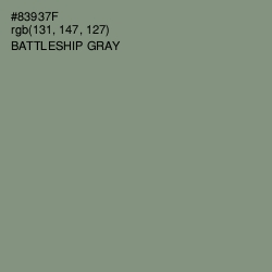 #83937F - Battleship Gray Color Image