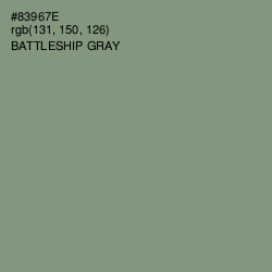 #83967E - Battleship Gray Color Image