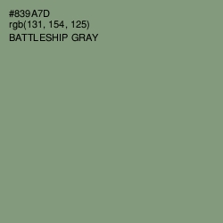 #839A7D - Battleship Gray Color Image