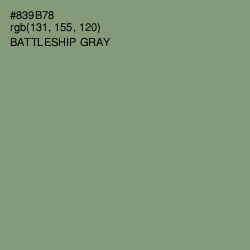#839B78 - Battleship Gray Color Image